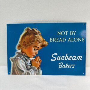 Retro Sunbeam Bread Metal Tin Store Window Sign Vintage Style Sunbeam Bakers